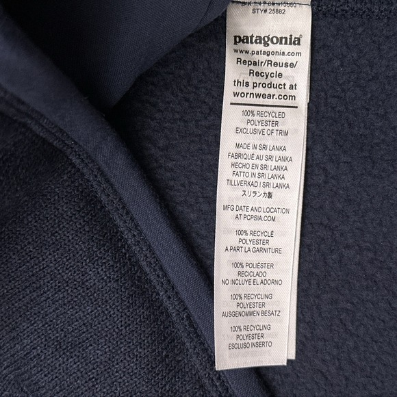 Patagonia Better Sweater Fleece Vest Mens Large New Navy Full Zip Hiking 25882 - Picture 4 of 9
